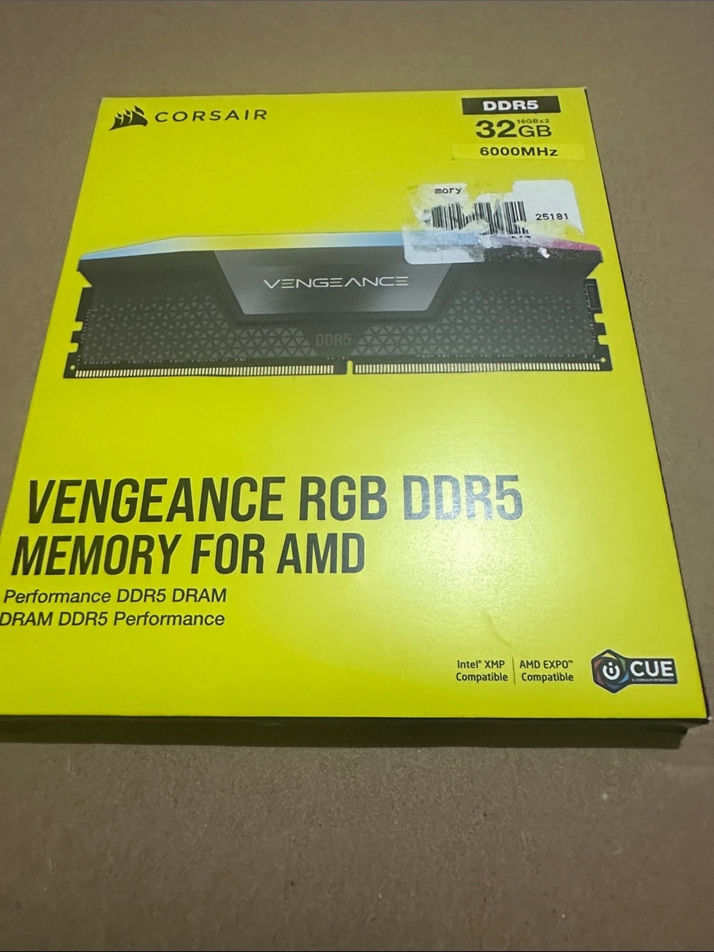 Corsair Vengeance RGB DDR5 Black RAM with RGB Top